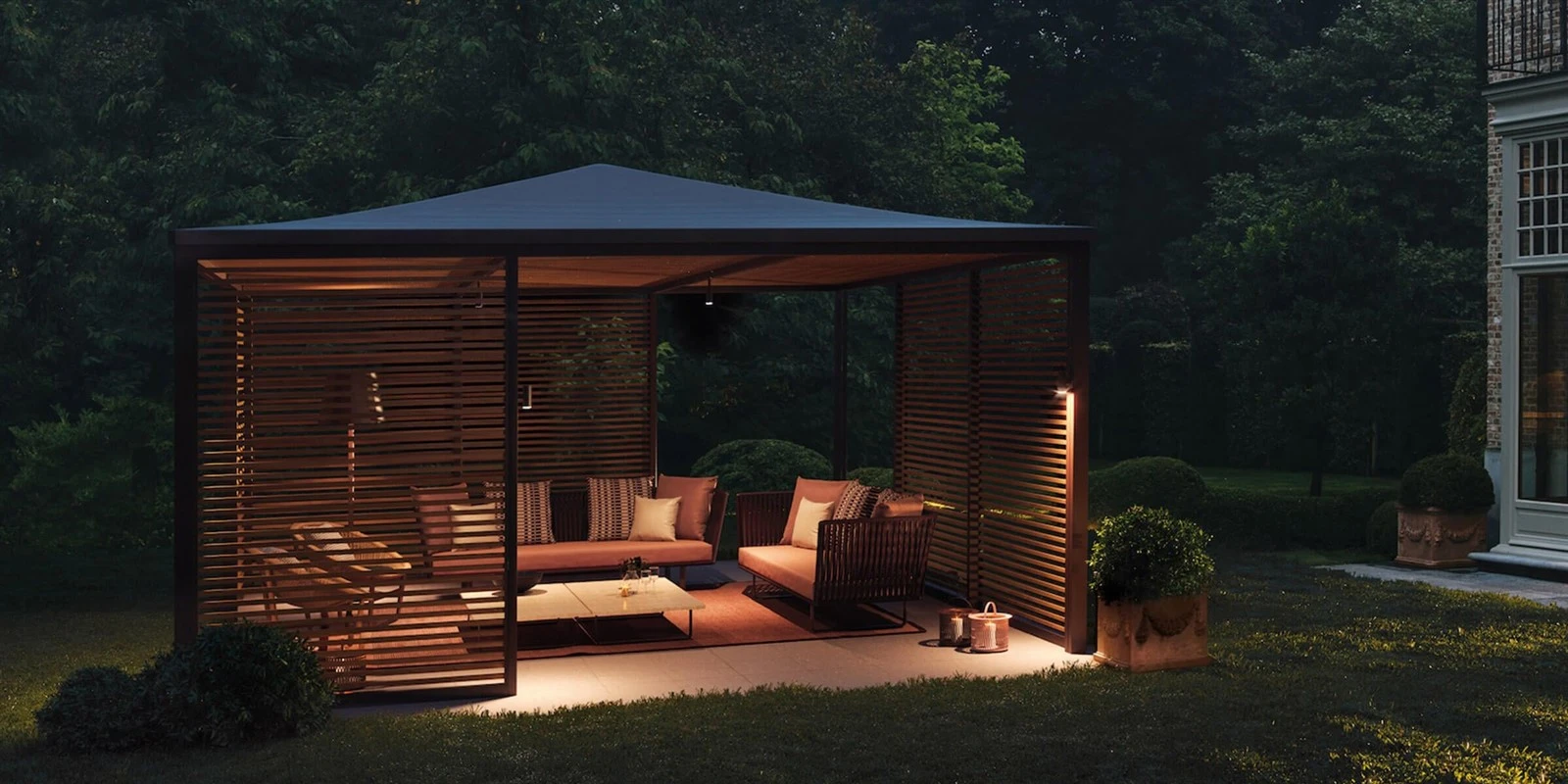 Restoran Verandasi divan mato ROI: Sunbrella va Olefin