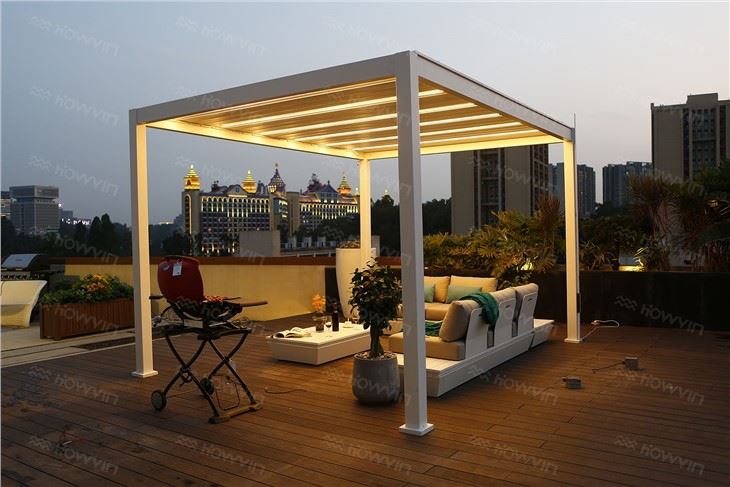 Howvin Mechanical Louvered Pergola European Simple All Aluminum Alloy Electric Leaf Pergola Garden Pavilion Outdoor Courtyard Sunblock Room Howvin Mechanical Louvered Pergola European Simple All Aluminum Alloy Electric Leaf Pergola Garden Pavilion Outdoor Courtyard Sunblock Room